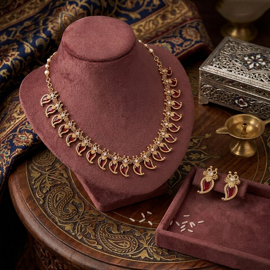Manga Palakka Necklace Set
