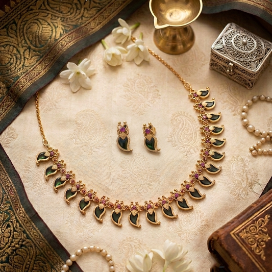 Manga Palakka Necklace Set