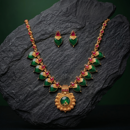 Mayura Palakka Necklace Set